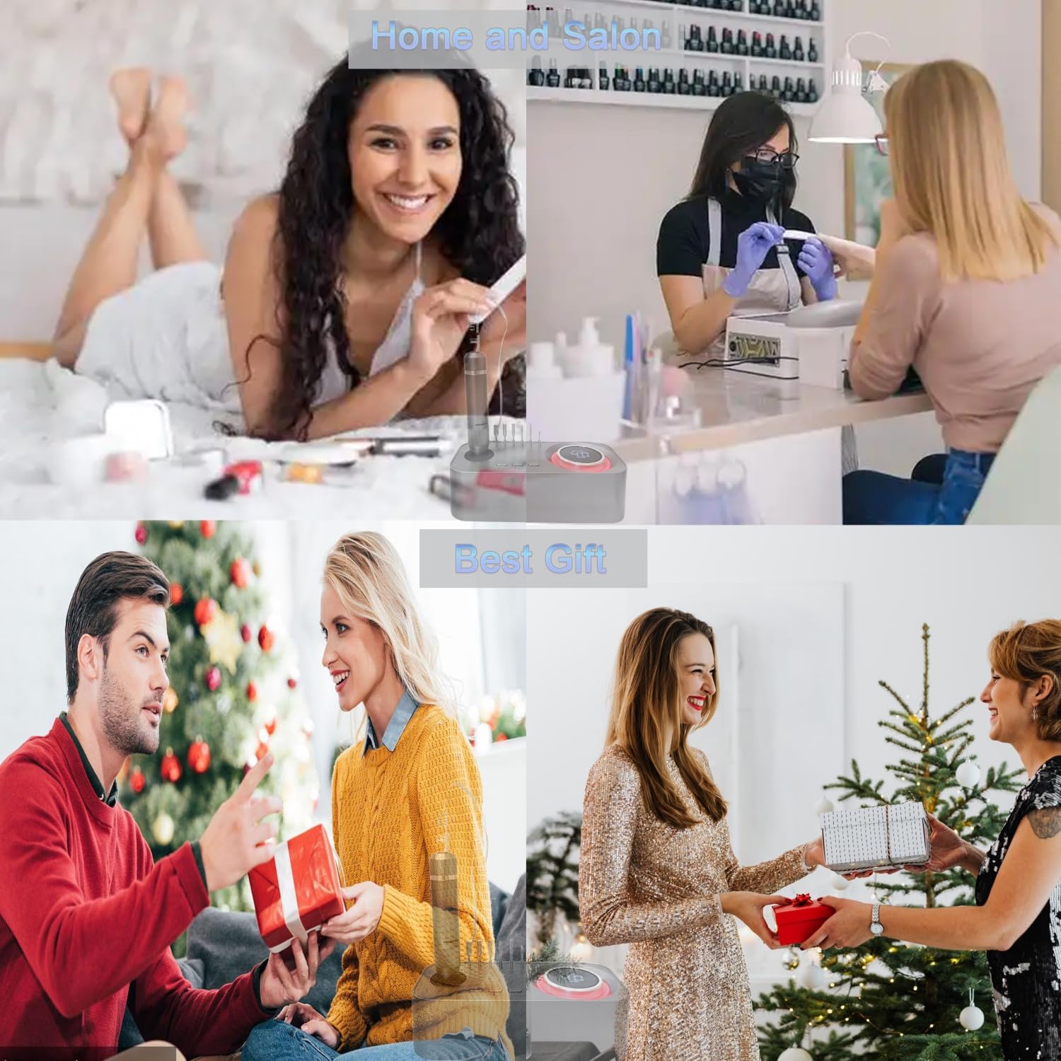 Professionelle Wiederaufladbare Elektrische Nagelfeile für gelnägel, 40000 RPM Nagelfräser Kabellos mit Bits & Speicher für Acrylnägel Gel Polieren Entfernen, Zuhause Salon