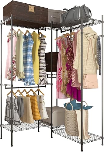 Miniatura 7 de Organizador de armario de metal para ropa, portátil, estante para el hogar