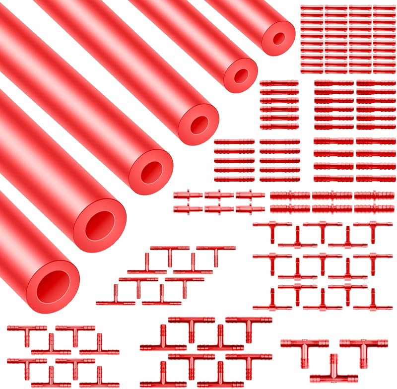 Kit de Mangueiras de Vácuo em Silicone Shineyoo Vermelho com Conectores – 6 Tamanhos