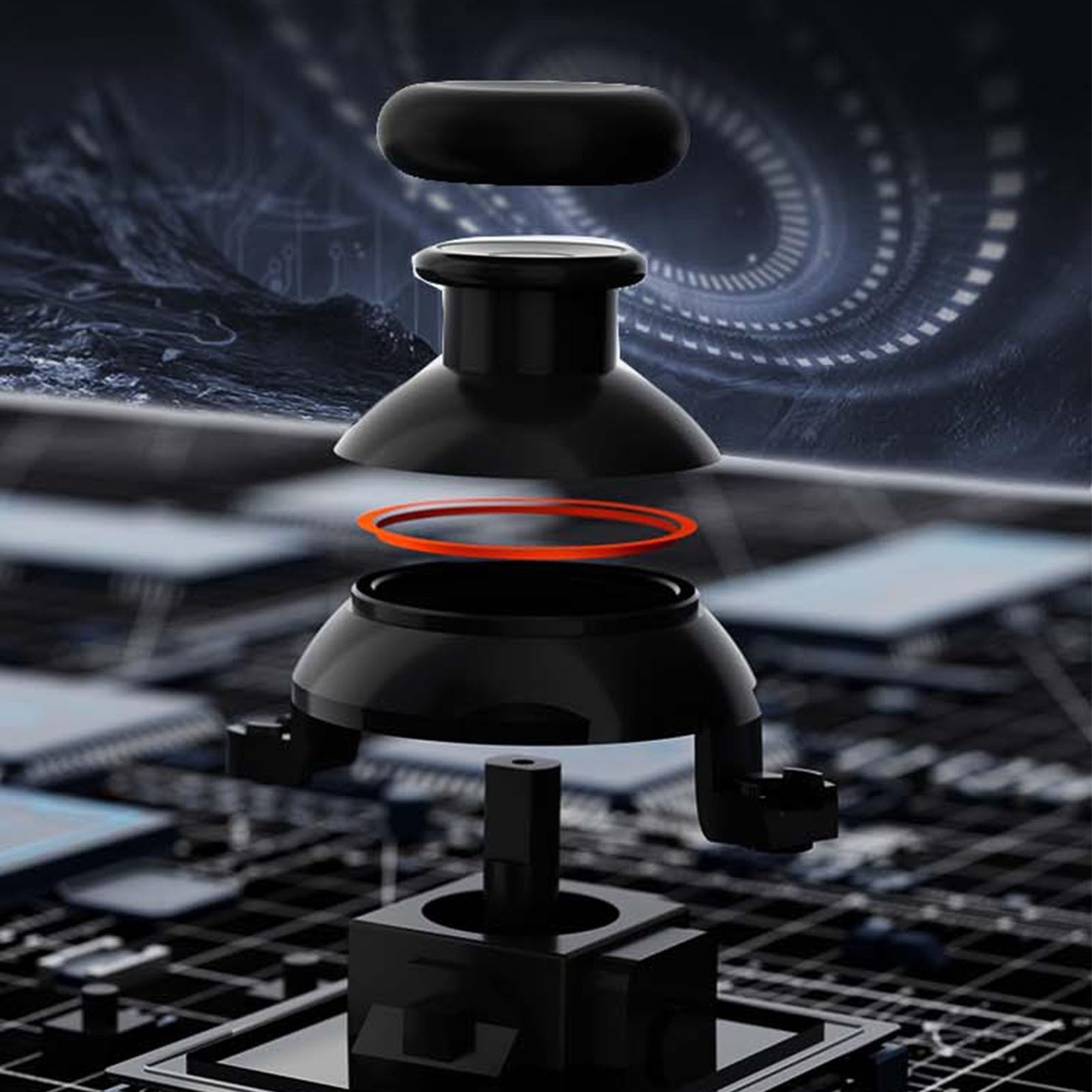 Dpofirs Controller di Gioco Mobile, Joystick Gamepad Cordless per IOS, PC, Tablet da 8 Pollici Estensibile 136-215 Mm, Controllo a 360°, Regolazione delle Vibrazioni