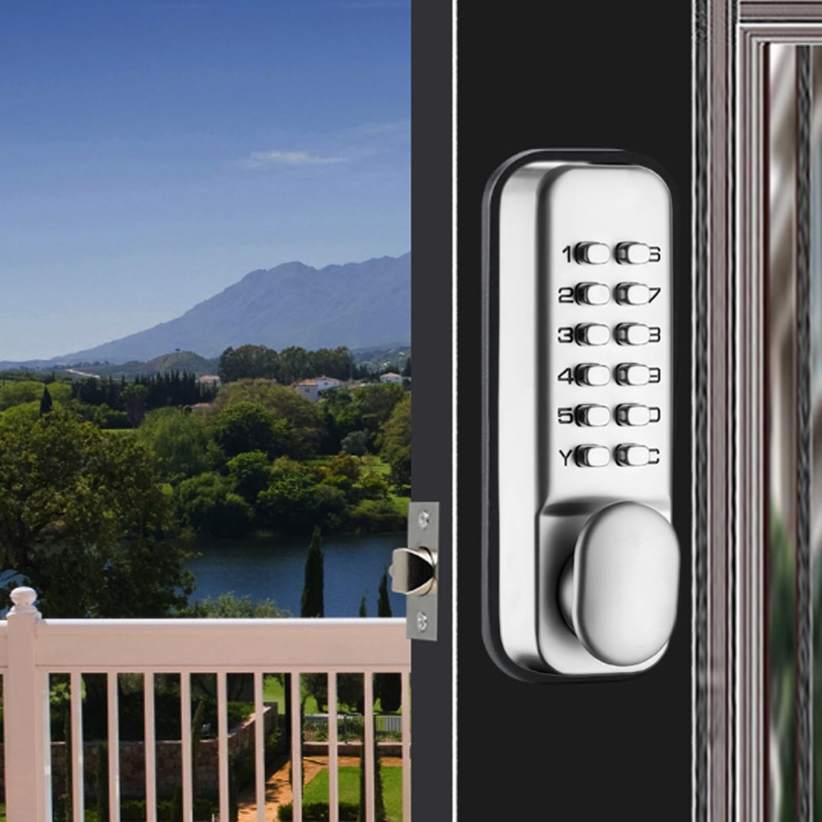 BORDSTRACT Cerradura de teclado para puertas, 142x42mm Cerradura de combinación de seguridad para puertas de oficinas domésticas