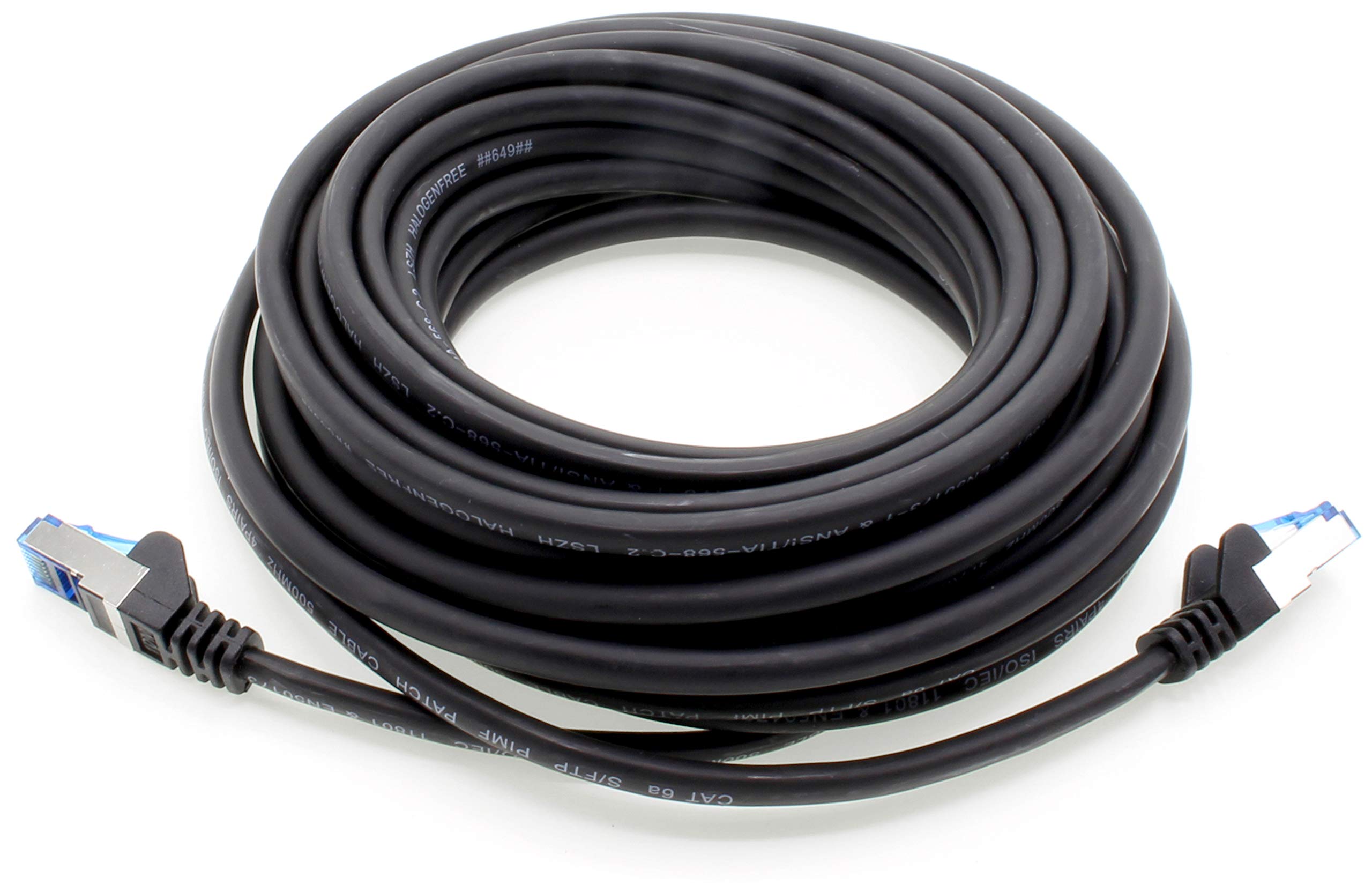 1aTTack.de 7,5 m - CAT.6 - Cavo di rete LAN Ethernet Gigabit RJ45 CAT 6 Cavo patch A 10000 Mbit s Sftp Pimf 500 MHz compatibile con CAT5 CAT6 CAT7 Cat8 nero - 10 pezzi