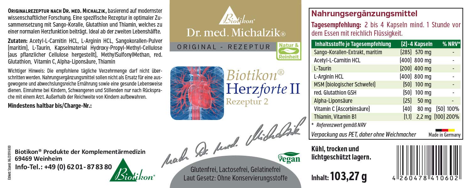 Herz forte I + II nach Dr. Michalzik, 200 mg OPC, 240 Kapseln