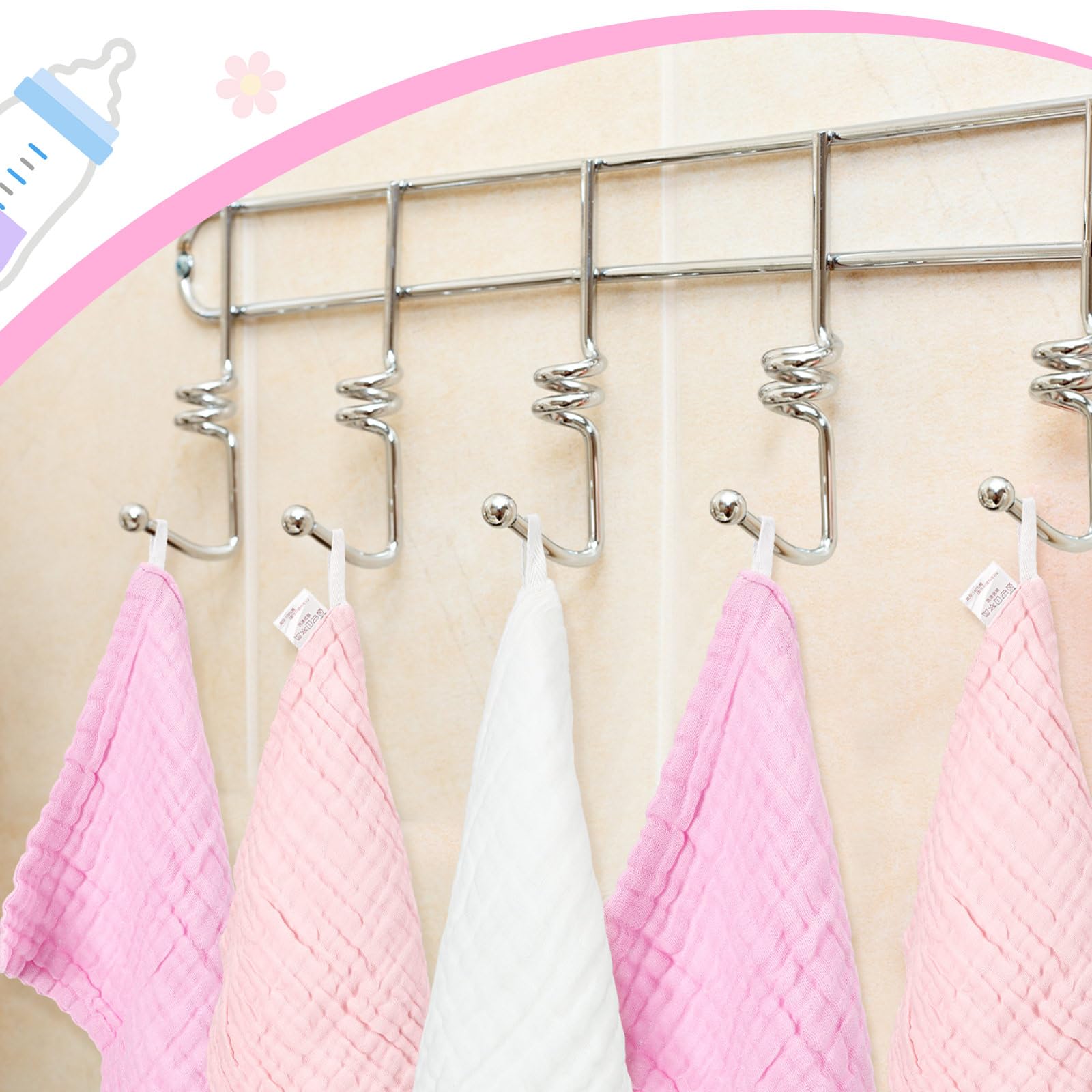 Peryiter Juego de 8 toallas de baño de muselina con capucha para bebé y paño de lavado de gasa de algodón suave, toalla de baño con capucha para bebé, toallitas absorbentes para la cara, paños para