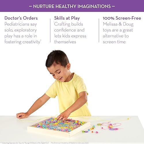 Miniatura 3 de Melissa & Doug Bead Bouquet, juego de cuentas con más de 220 cuentas de madera para fabricar joyas