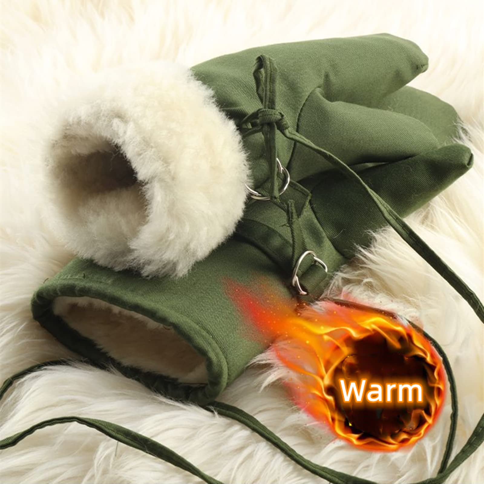 svlftecon Men's Winter Gloves with String Fleece Lined Mittens Cold Weather Accessories (2-Finger)