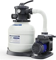 AQUASTRONG 1/2HP Sand Filter Pump for Above Ground Pools - 2500 GPH, 12in Filter, 6-Way Valve, 24HR Timer