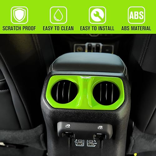 Vista 44 de Cubierta de ventilación trasera de aire acondicionado, accesorios interiores de fibra de carbono para Jeep Wrangler JL Gladiator JT Sahara