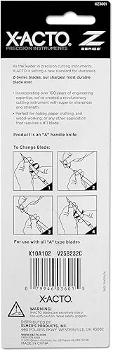 Miniatura 5 de X-Acto Z Series  1cuchillo con tapa con revestimiento de nitruro de circonio Blade Plateado Paquete de 10