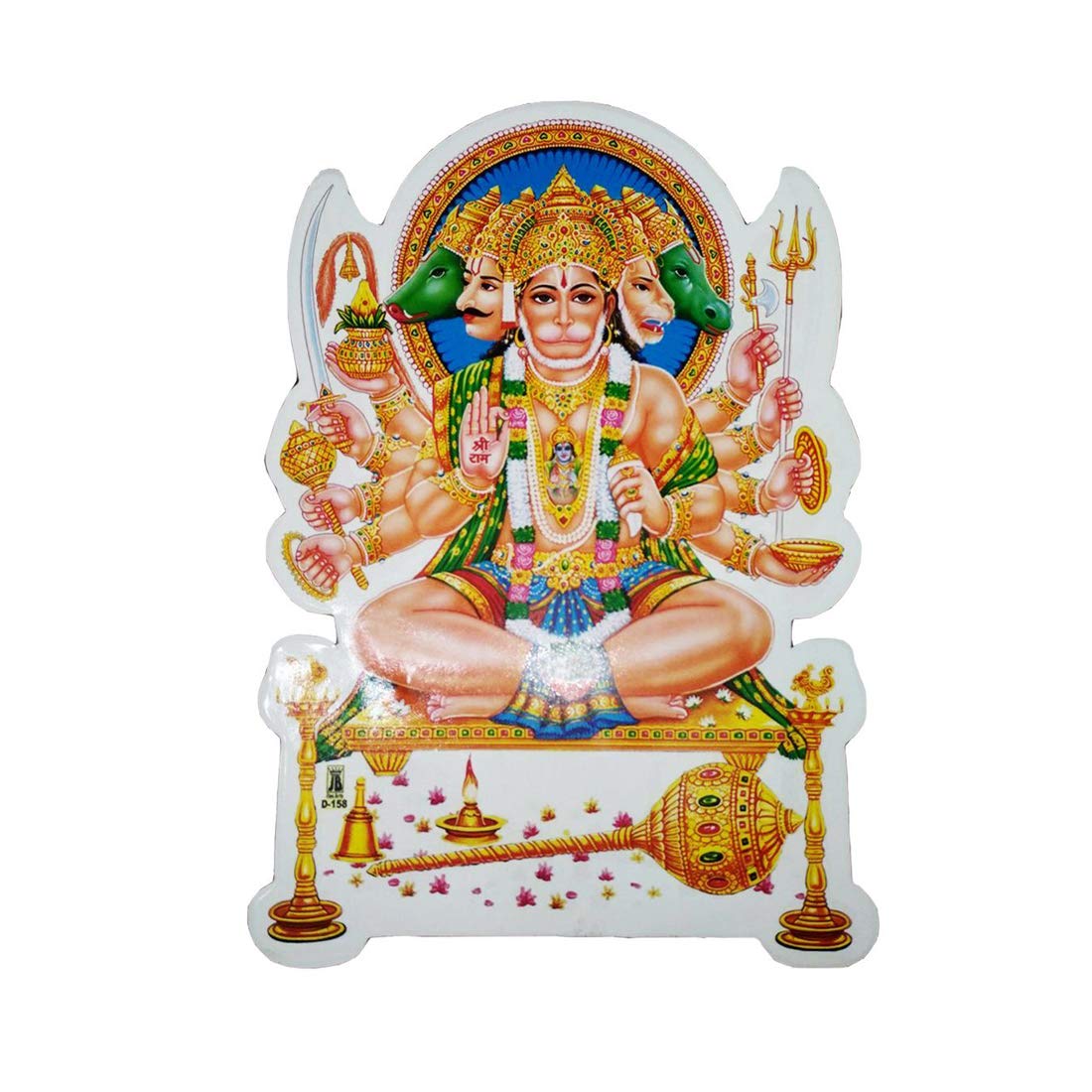 Buy Ratnatraya Lord Panchmukhi Hanuman Ji Sticker Wall Door Car Sticker