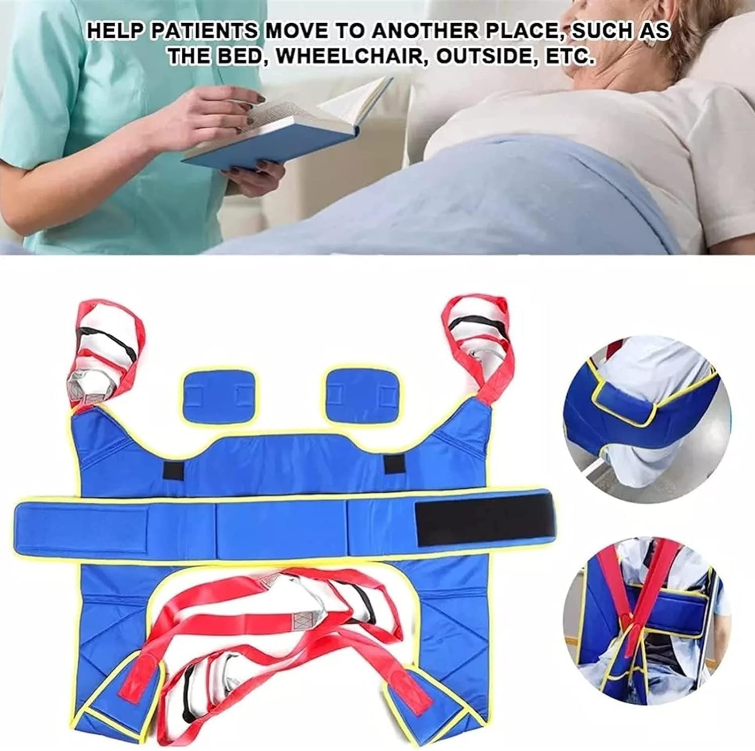 Cinturón De Transferencia De Elevación, Paciente Honda Levantador Grúa Cabestrillo De Ducha De Pierna Dividida Eslinga Higiénica Arnés Elevación Paciente Cuerpo Completo (Color : 1, Size : L)