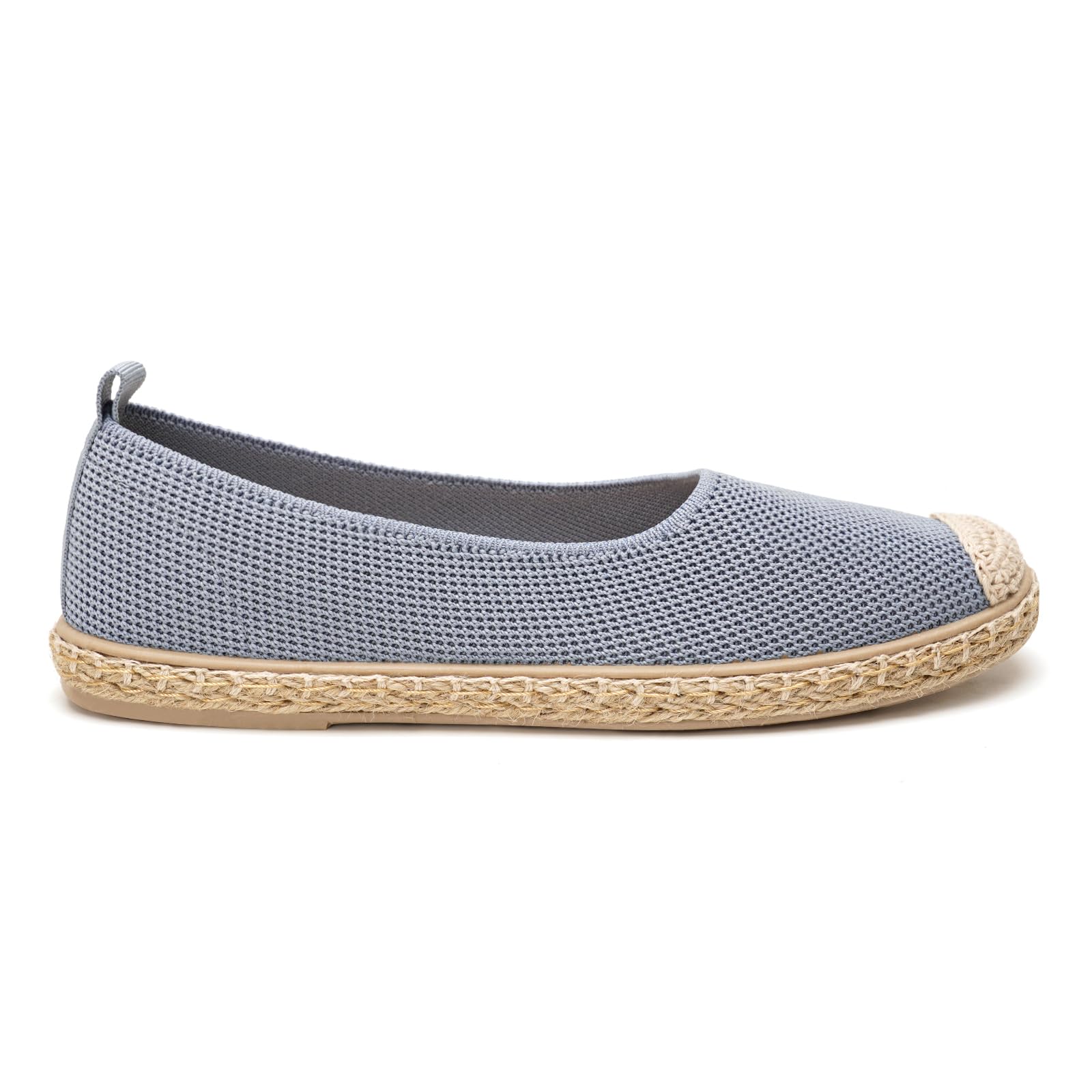 GLAMORA Bailarinas Mujer Esparto Zapatos Planos de Punto Transpirable Manoletinas Mujer Suela Goma con Borde Estilo Alpargata Merceditas Cómodas Ligeras Calzado Verano Mujer Slip On