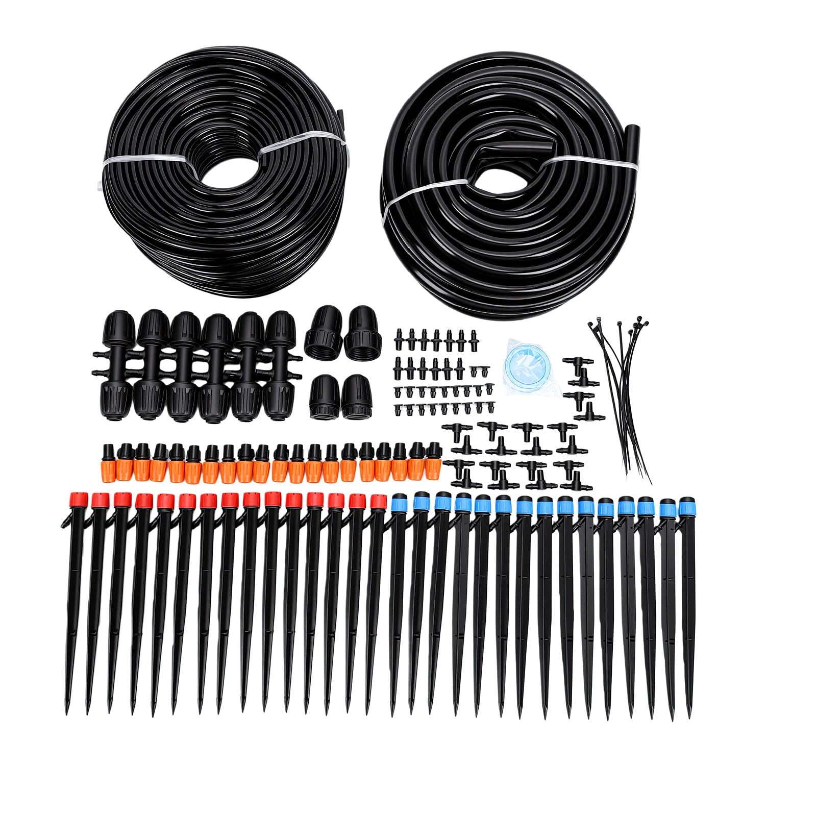 Luocute di Irrigazione a Goccia, con Gocciolatori Regolabili | Kit di irrigazione da giardino a connessione rapida, per serra, aiuola rialzata, pianta in vaso