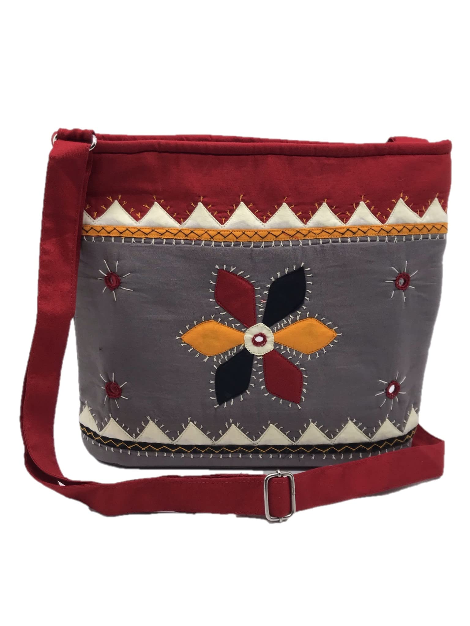 srishopify handicraftsSriShopify Handcrafted Bags For Women Sling Cotton Handmade Fabric Sling Bags For Ladies Crossbody Bags, Gift Items Birthday Special, Rakhi Raksha Bandhan Gift For Sister 12Inch (Multicolor)