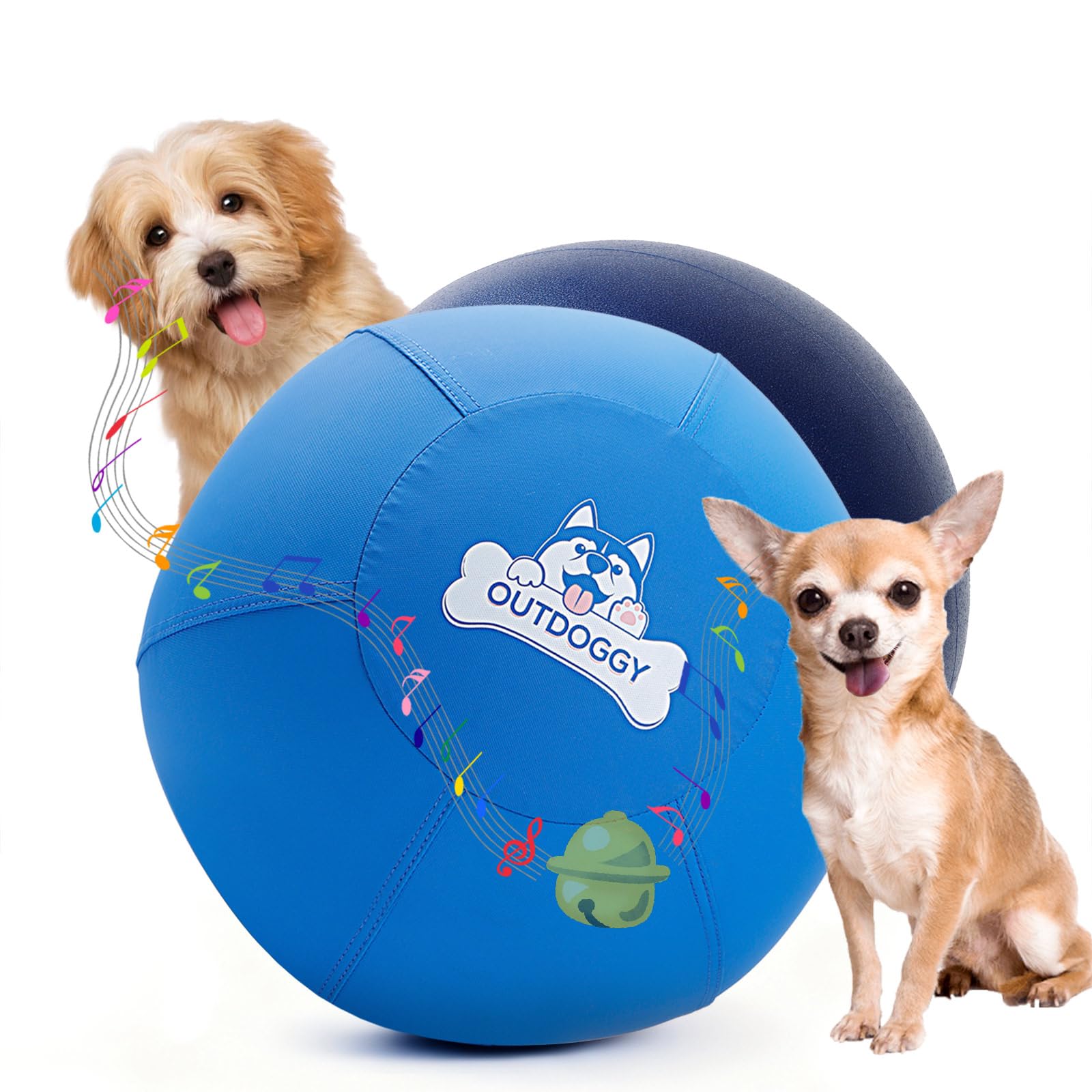 Photo 1 of Herding Ball for Dogs 10Inch - Durable Dual-Layer Herding Ball with Built-in Bell for Small Breeds, Puppies, Corgis & Mini Aussies | Indoor & Outdoor Play - Blue