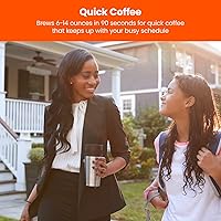 Vista 4 de Chefman Cafetera de una sola porción: compatible con K-Cup y suelo, cafetera de goteo portátil de una sola taza de 6 a 12 onzas con filtro, perfecta