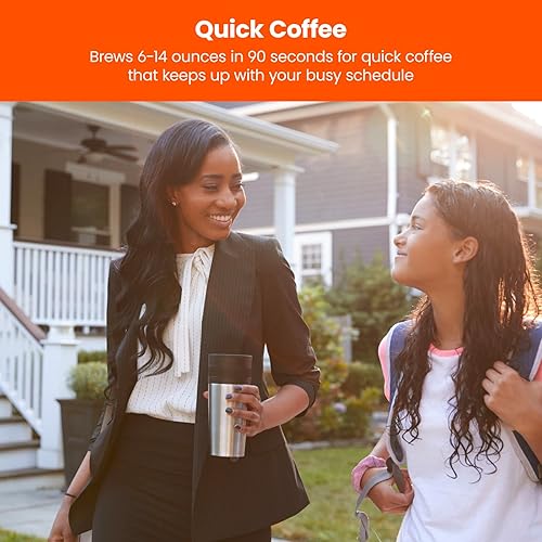 Miniatura 4 de Chefman Cafetera de una sola porción compatible con K-Cup y molido máquina de café de goteo portátil de 6 a 14 onzas con filtro perfecta para los