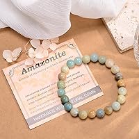 Vista 128 de MASSIVE BEADS Pulsera elástica de yoga hecha a mano con piedra natural, cristal curativo, energía, regalos para adultos unisex de 0.157 in, 0.236