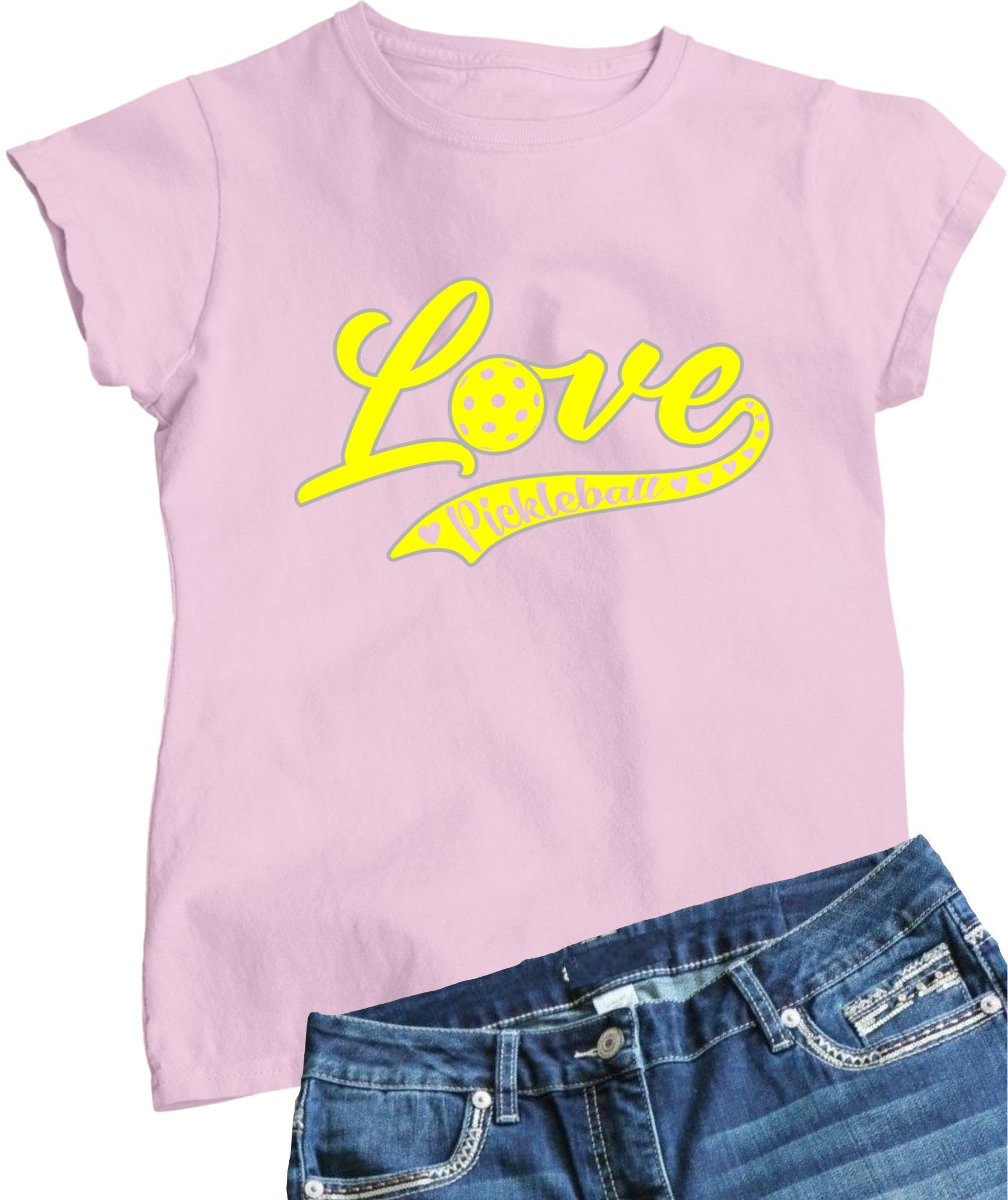 Go All Out Love Pickleball Cursive Cute Fashion Mens Women Youth T-Shirt