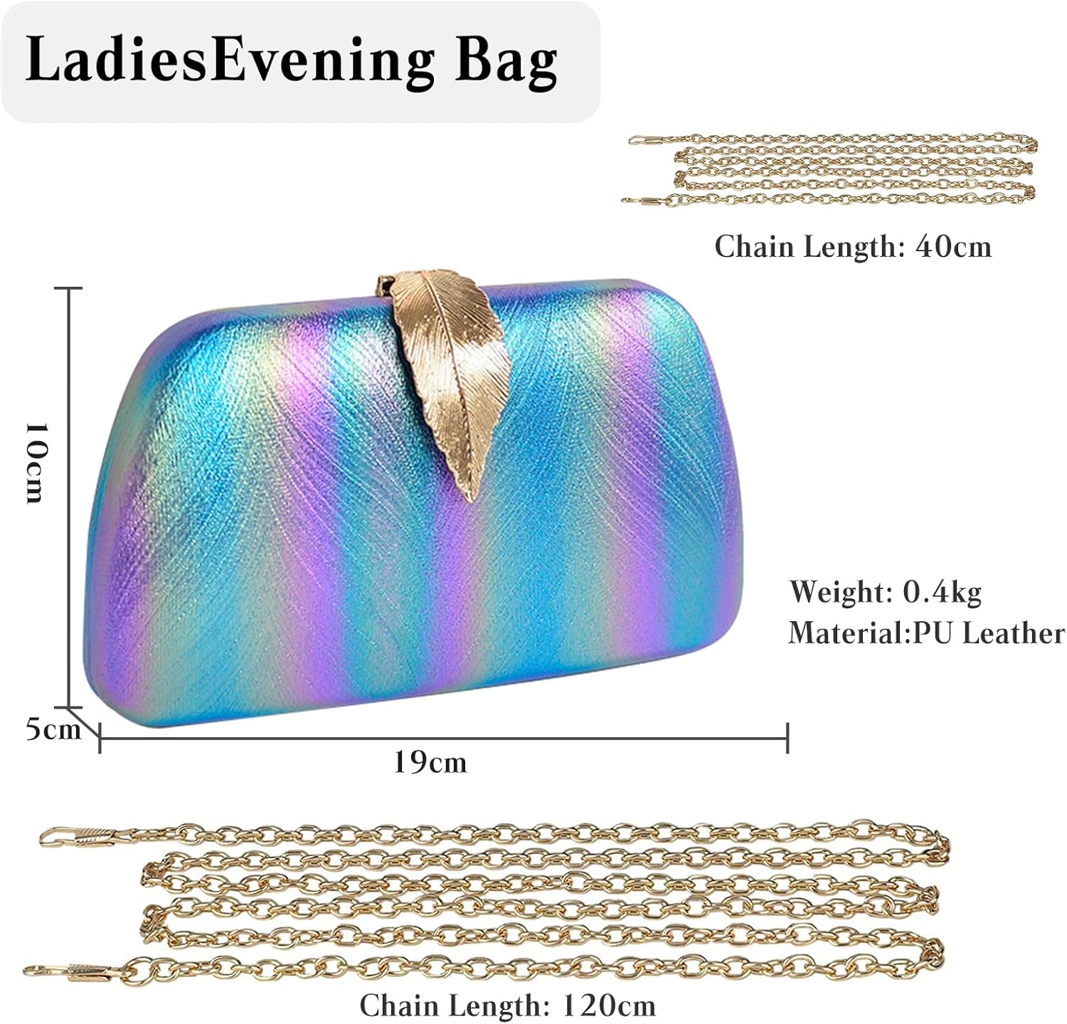 CORIOS Evening Bag for Women Small Clutch Purses with Leaf-style Flip Lock Sparkly Glitter Handbag