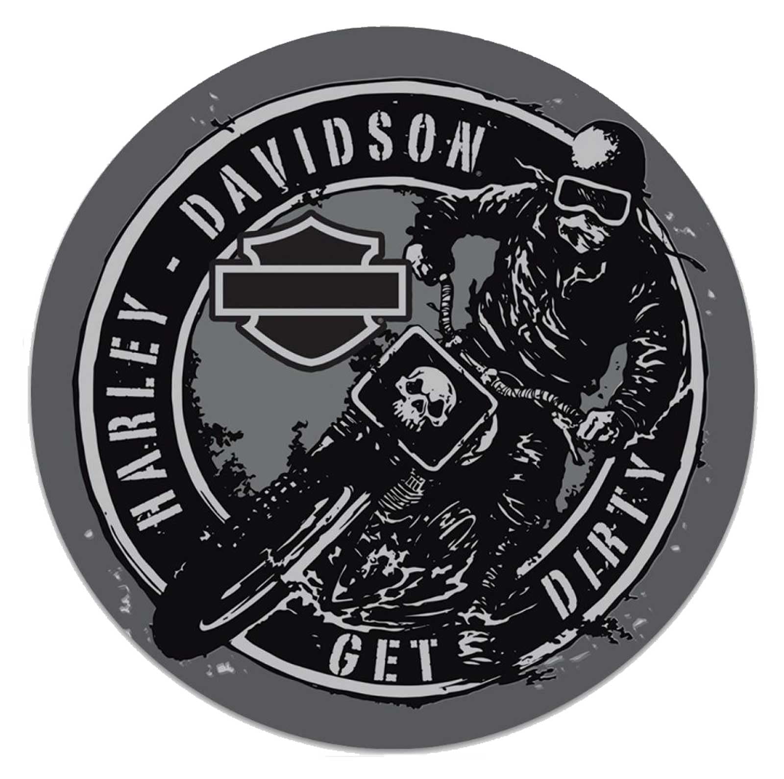 Amazon.com: Harley-Davidson Get Dirty Embossed Round Tin Sign, 14