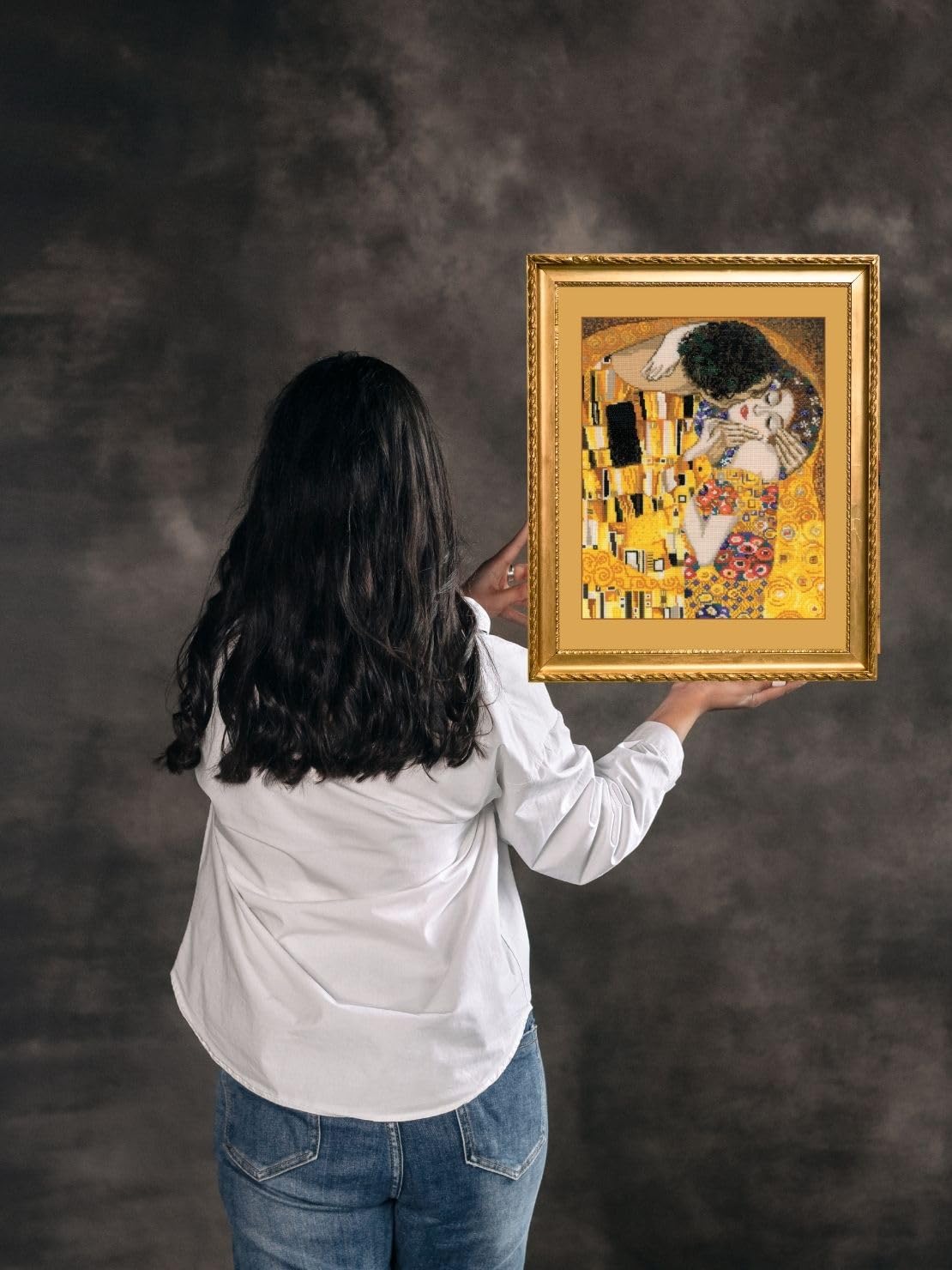 RIOLIS Counted Cross Stitch Kit 11.75"X13.75"-The Kiss/G.Klimt's Painting (14 Count)