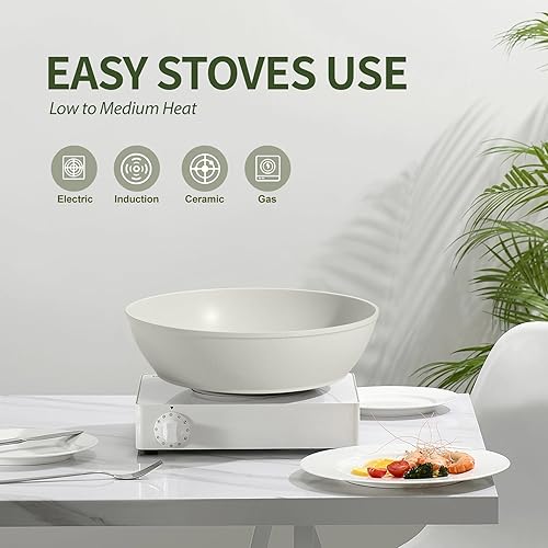 Miniatura 3 de Juego de utensilios de cocina de cerámica antiadherente de 21 piezas con mango desmontable, sartenes y ollas, juego de utensilios de cocina para