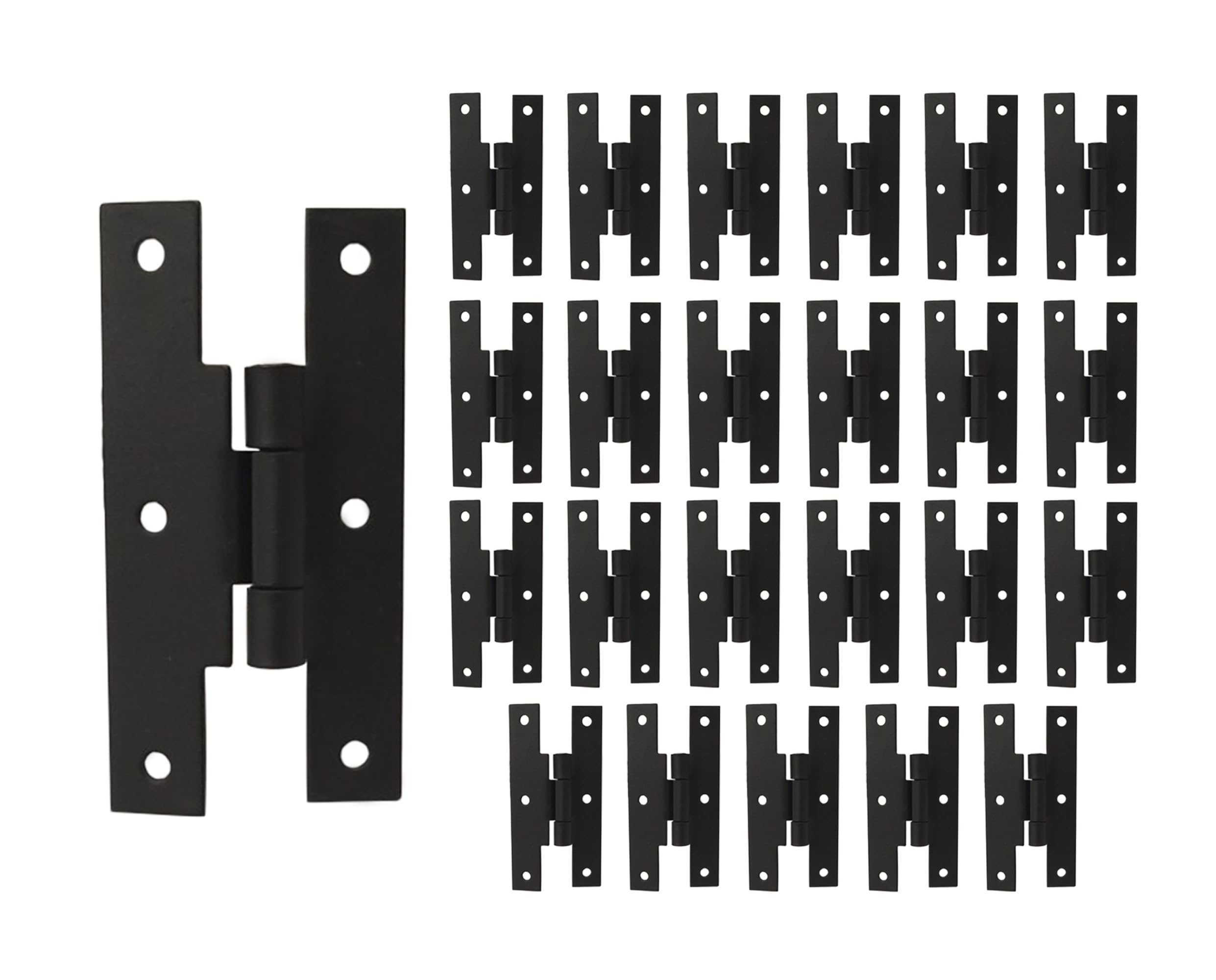 QCAA Black Steel Hinge Offset for Cabinet Door, 3/8", Matte Black, 24 Pack, Made in Taiwan