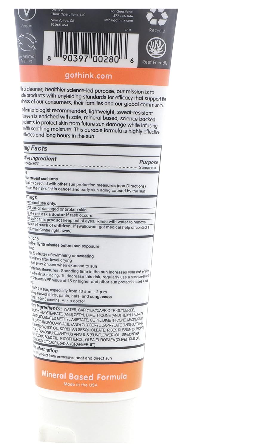 Thinksport - Thinksport Suncreen - SPF 50+ - 3 fl oz