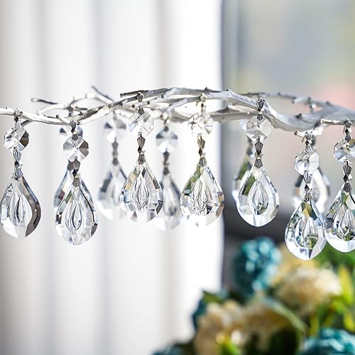 Miniatura 6 de 20 lámparas de repuesto con forma de níspero de cristal de 1.496in, cristales de cristal transparentes colgantes para candelabro, cuentas de prismas