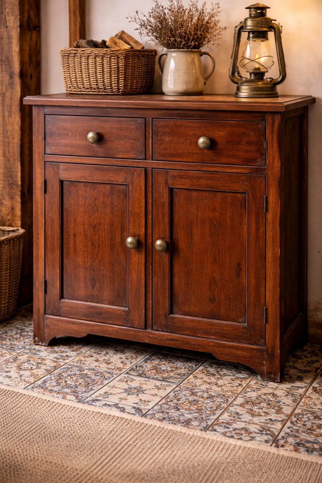 Fuxxer - Maniglie per mobili antiche, pomelli vintage in bronzo, set di 4 pomelli da 30x30 mm