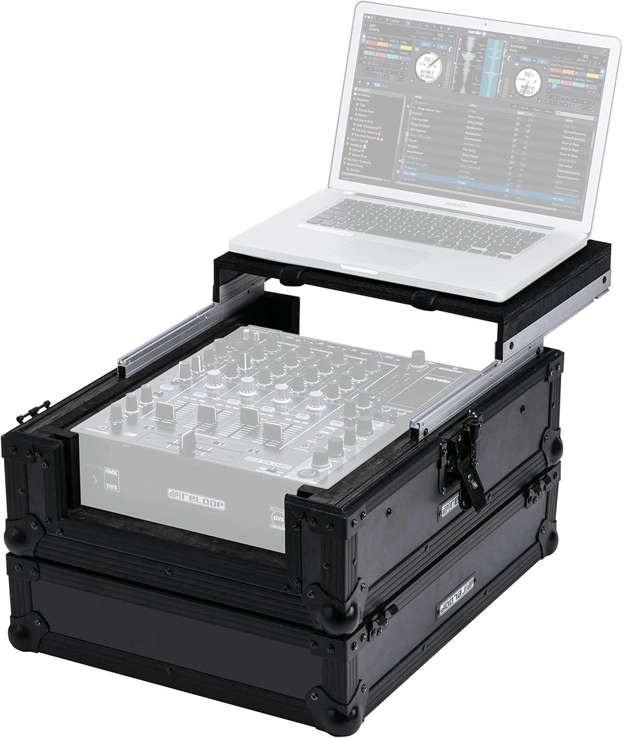Reloop Premium Club Mixer Case MK2, handgefertigt aus robustem Holz und Aluminium, hochwertiges Case zum Transport von professionellen DJ Mischpulten und Equipment