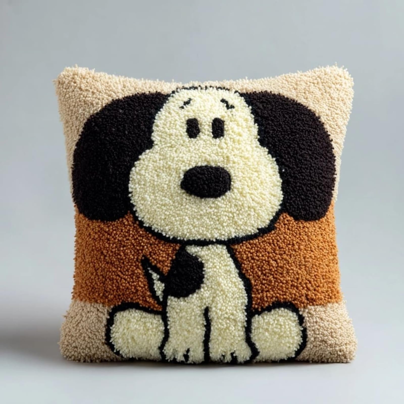 AxiangziK Latch Hook Pillow Kit,Cute Dog Easy Crochet Needlework Cushion,DIY Cushion Cover Craft Set Suitable for Sofa,Armchair & Home Interior Decor