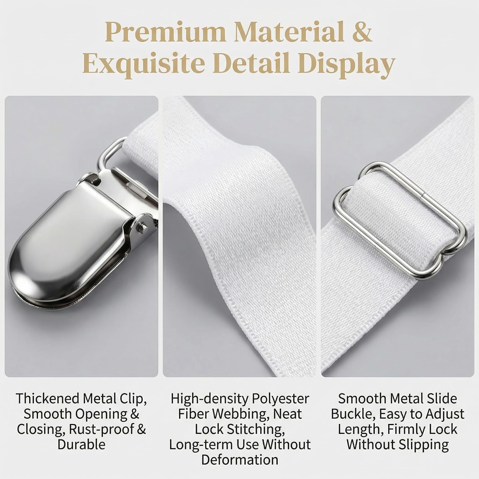ericotry 1 Pair (2PCS) Multifuction Adjustable Elastic Stocking Clip Garter  Suspender Belt Accessories with Straps and Clips for Stockings (White I  style) at Amazon Men's Clothing store