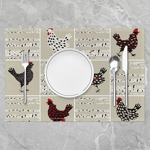 Miniatura 2 de Juego de 4 manteles individuales de granja con diseño de animales salvajes de dibujos animados para niños, adolescentes y adultos, estampado de piel