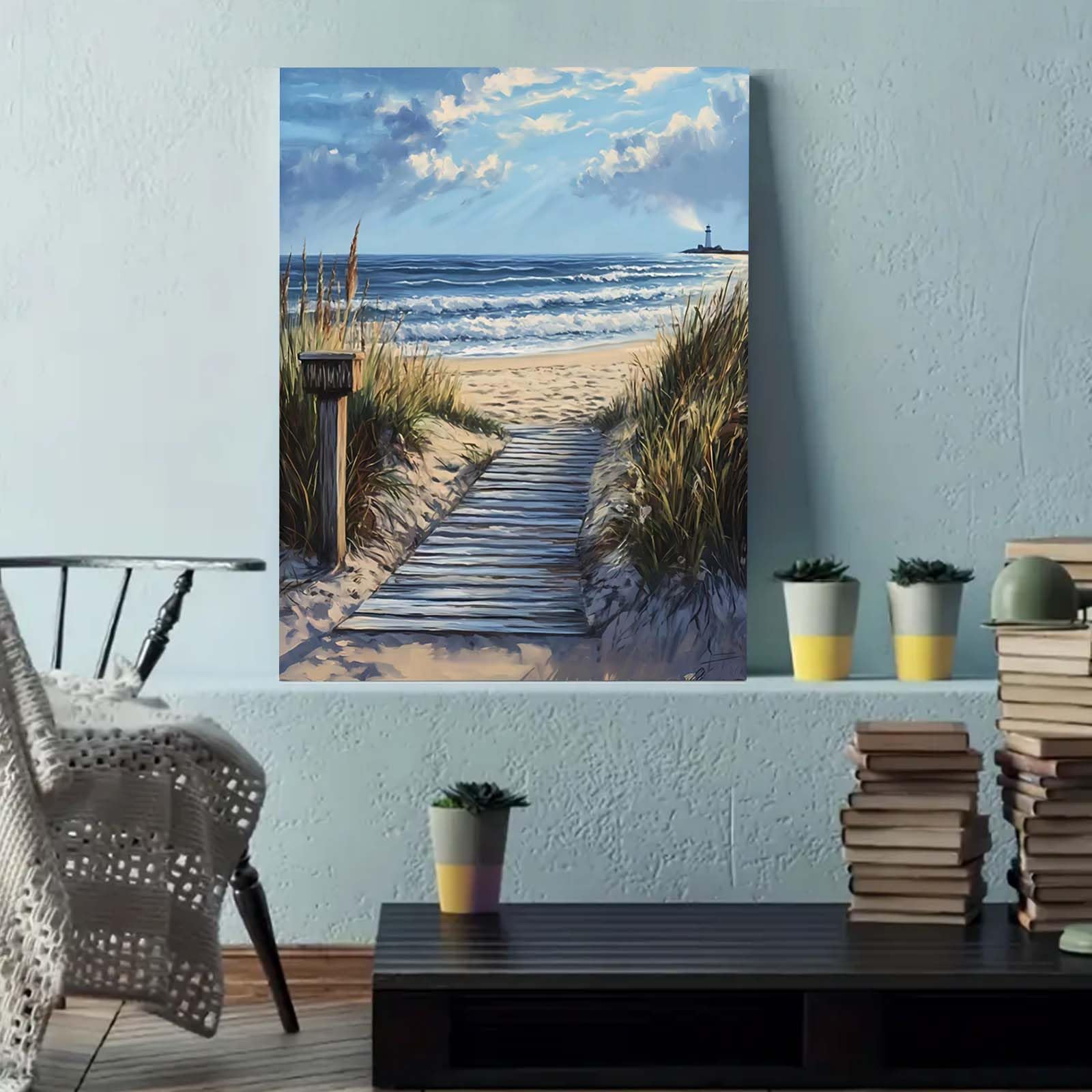 Kit Peinture Par Numéros Adulte Paysage Marin - Toile 50x40 Cm, Peintures Acryliques, Pinceaux Inclus - 13