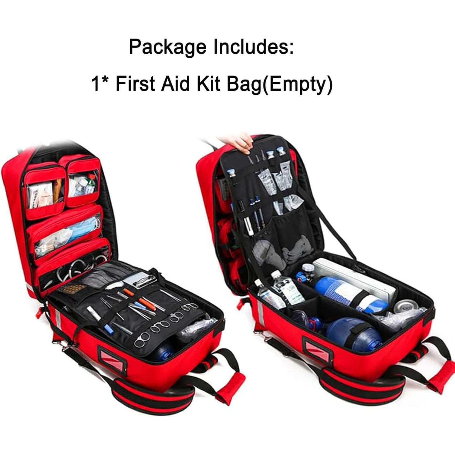 Borsa a rullo impermeabile per infermieri, traumatologica, con ruote, strisce riflettenti e carrello rimovibile, per professionisti medici e studenti, Blu