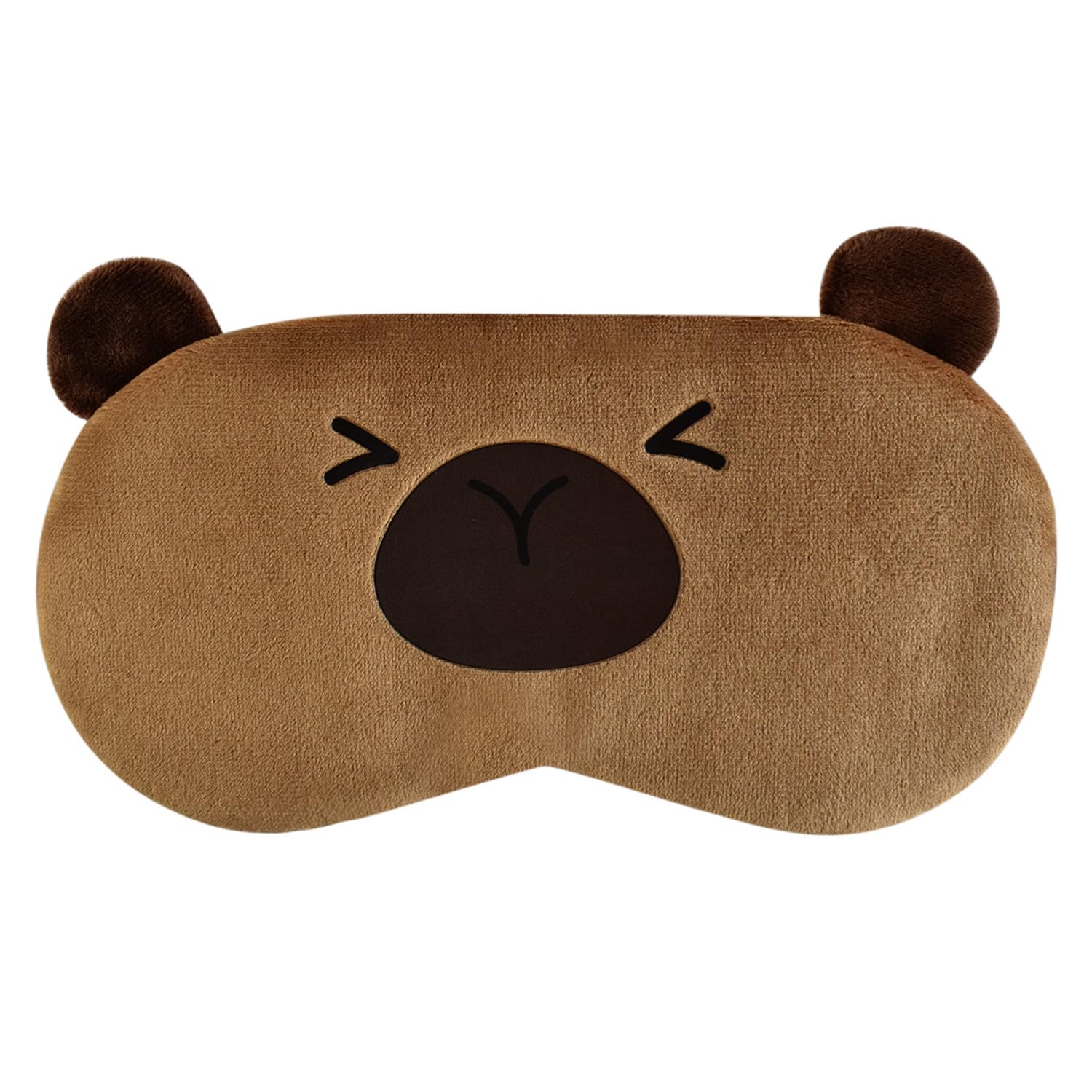 Antifaz para dormir para niños, divertido y esponjoso de dibujos animados, capibara, máscara de ojos de seda de fresa para niñas, niños, mujeres, hombres, fiestas y viajes