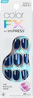 KISS imPRESS No Glue Mani Press On Nails, ColorFX, 'Velvet Romance', Purple, Short Size, Squoval Shape, Includes 30 Nails, Prep Pad, Instructions Sheet, 1 Manicure Stick, 1 Mini File