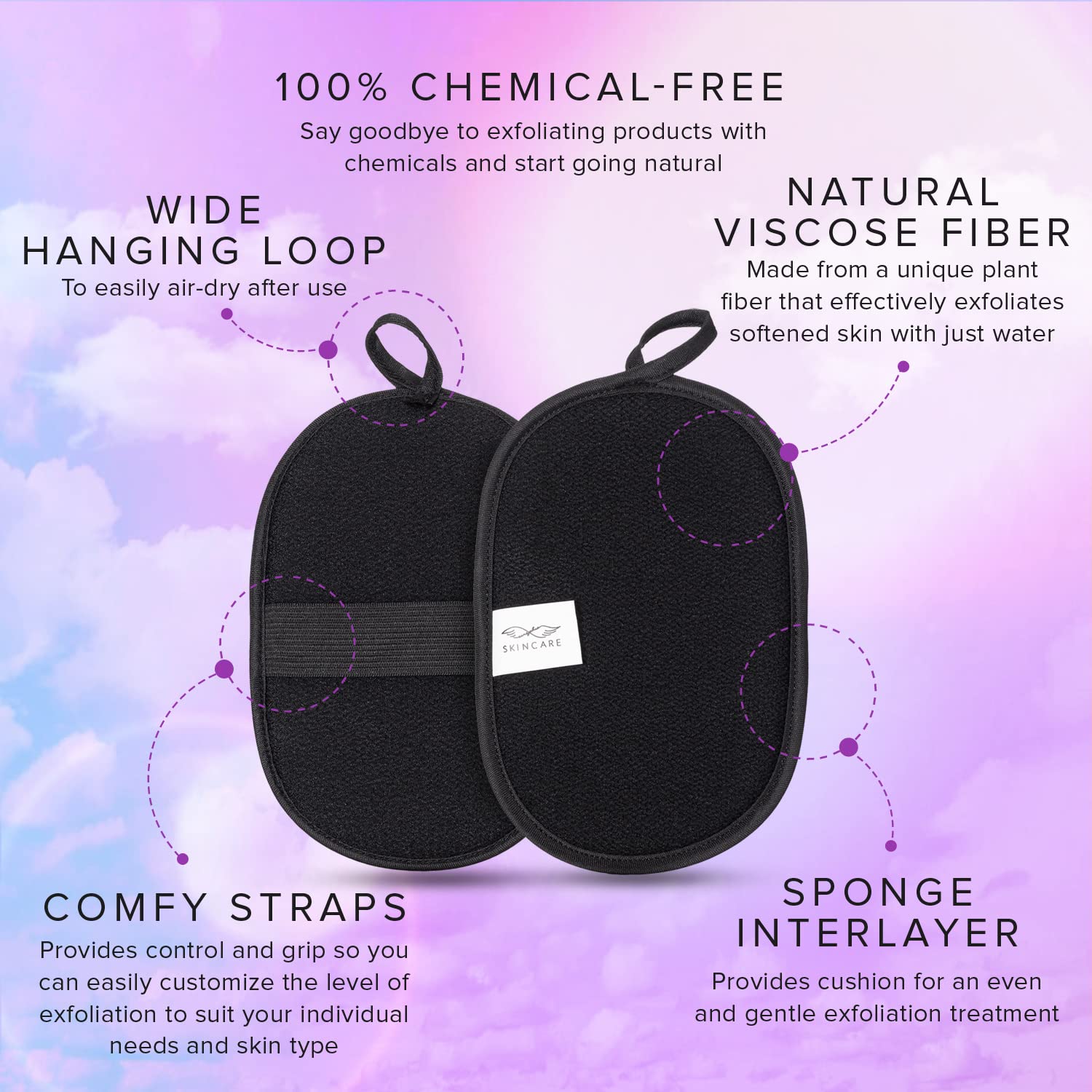 Seraphic Skincare Bikini Buffer Exfoliating Scrub Mitt - Skin Exfoliator Scrubbing Pads for the Bikini Area - Ingrown Hair Remover and Razor Bumps Treatment - Natural Exfoliation for Women