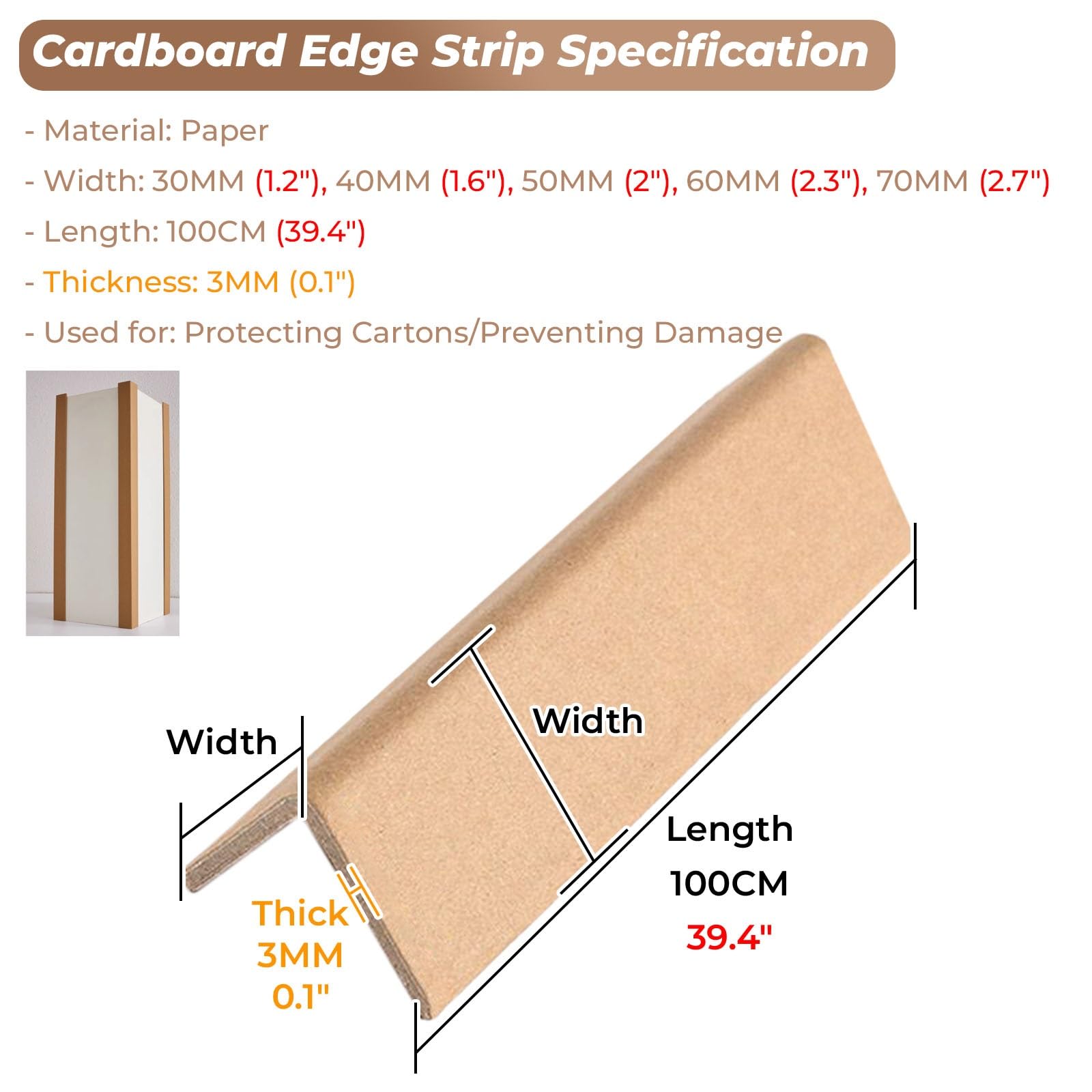protector esquinas bebe papel 100 Protectores De Cajas De Envío/cartón De Soporte Para Muebles Del Hogar, Pared De Escalera, Soporte De Esquina De Paleta Reforzado De 100 Cm, Correa De Seguridad De Bo