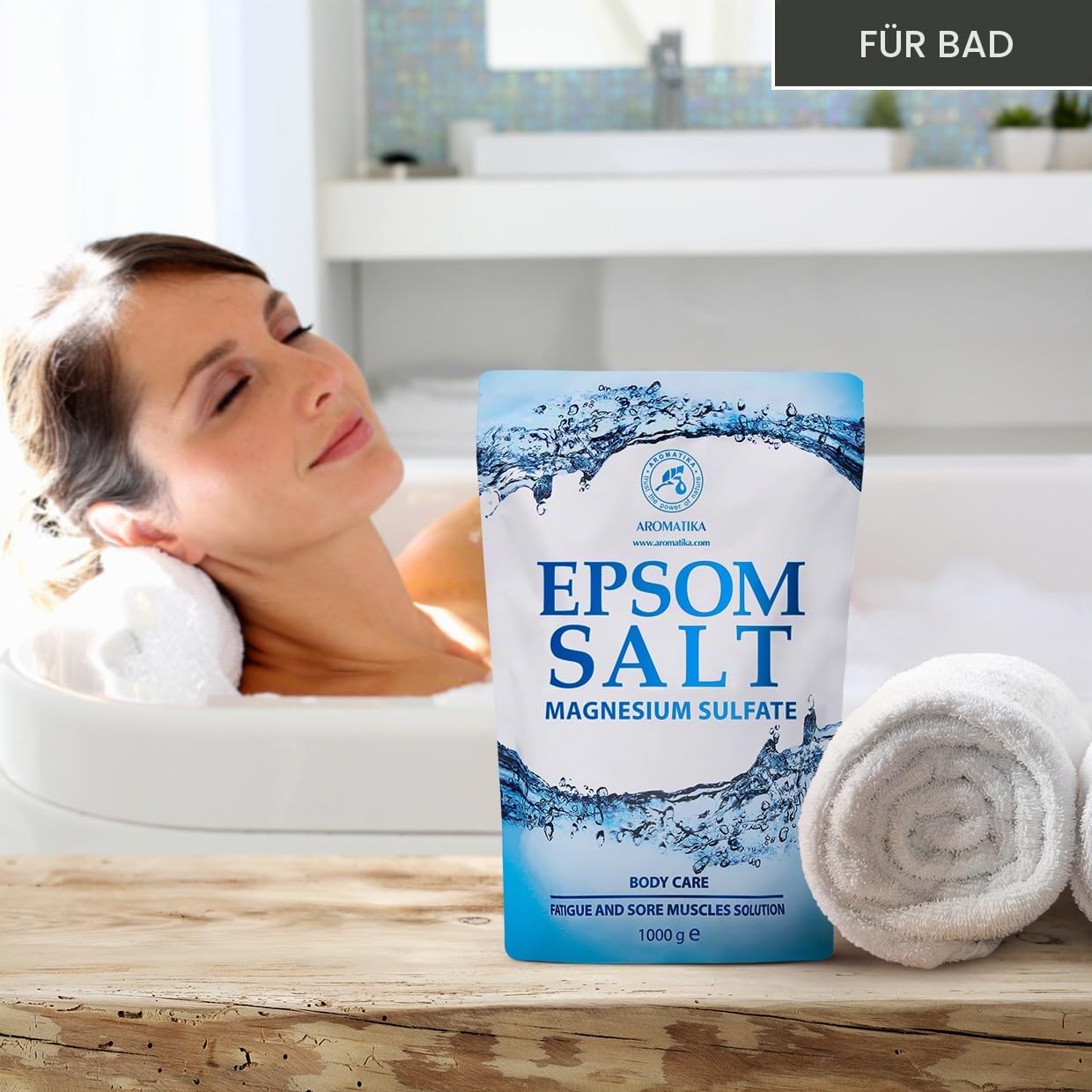 Epsom Salz 5kg - Bittersalz - Magnesiumsulfat - Badesalz für Magnesiumbäder - Natürliches Bittesalz - Bad & Körperpflege - Magnesium Fußbad - Magnesium Badezusatz