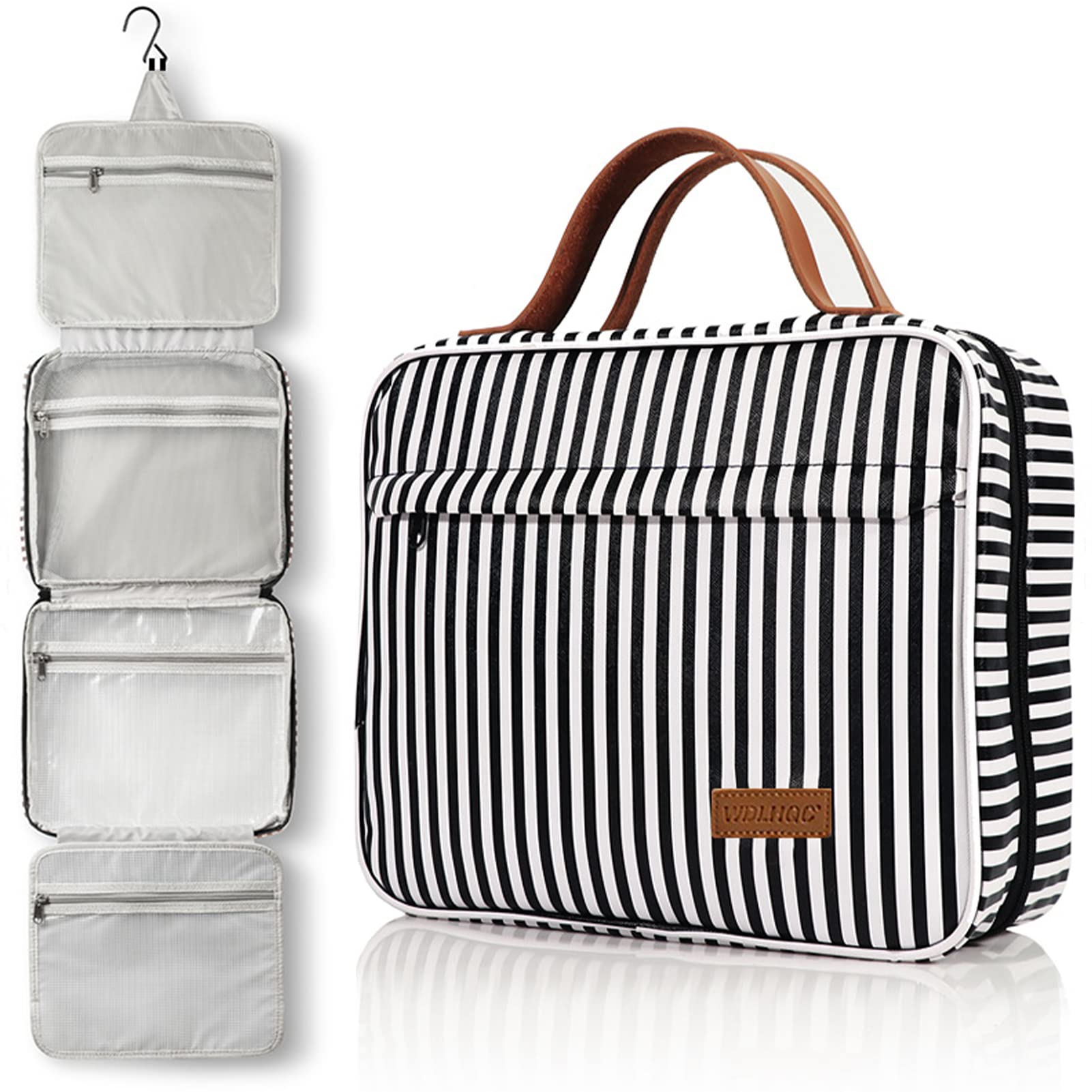 xixi-homemen's and women's travel cosmetic bag with hook, portable cosmetic bag waterproof large capacity wash bag, suitable for cosmetics, toiletries and accessories（black）