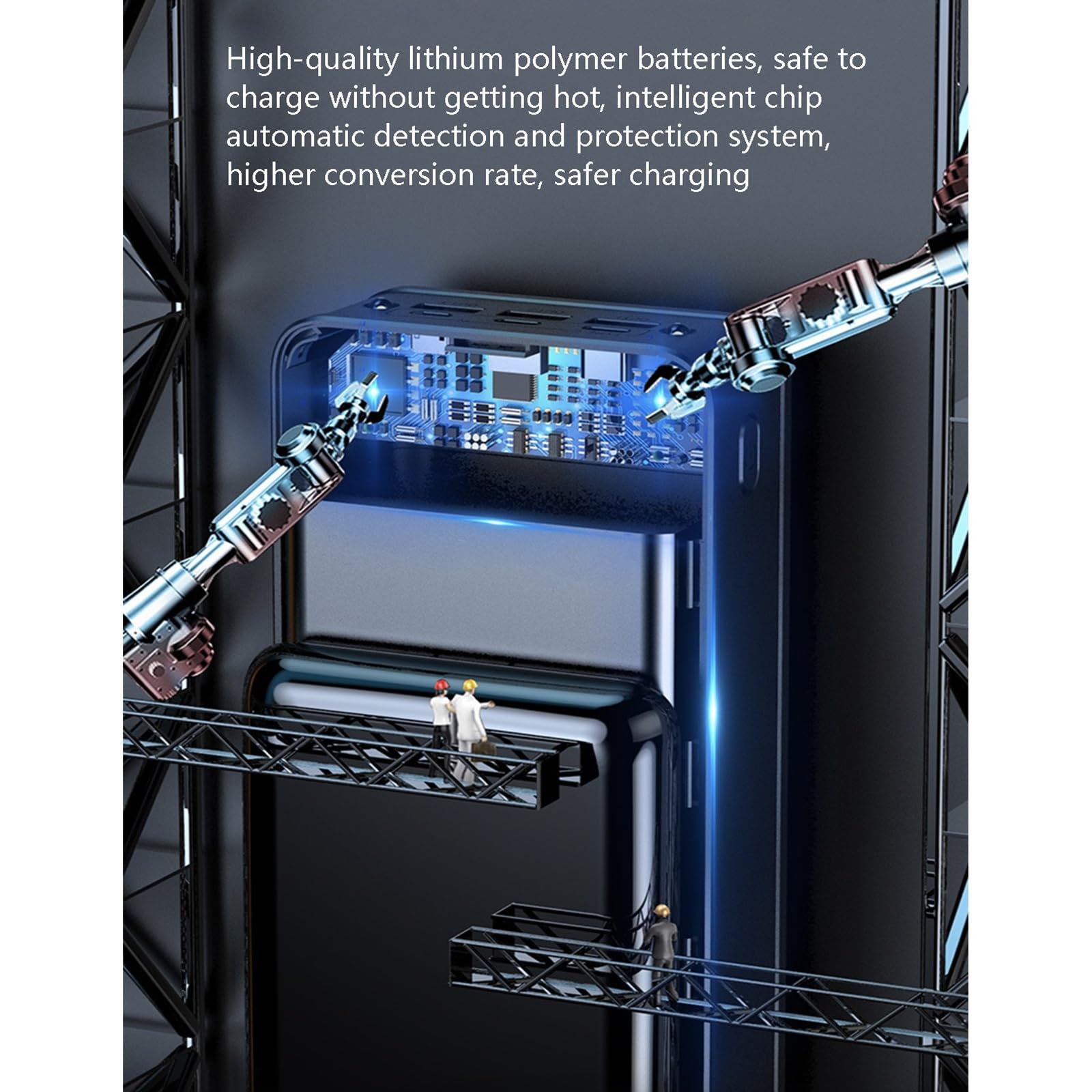 Cargador Portátil Banco De Energía 80000 MAh Paquete De Batería De Gran Capacidad Cables De Carga Incorporados Protección De Carga Inteligente Para Teléfonos Inteligentes, Tabletas, Consolas De Juegos
