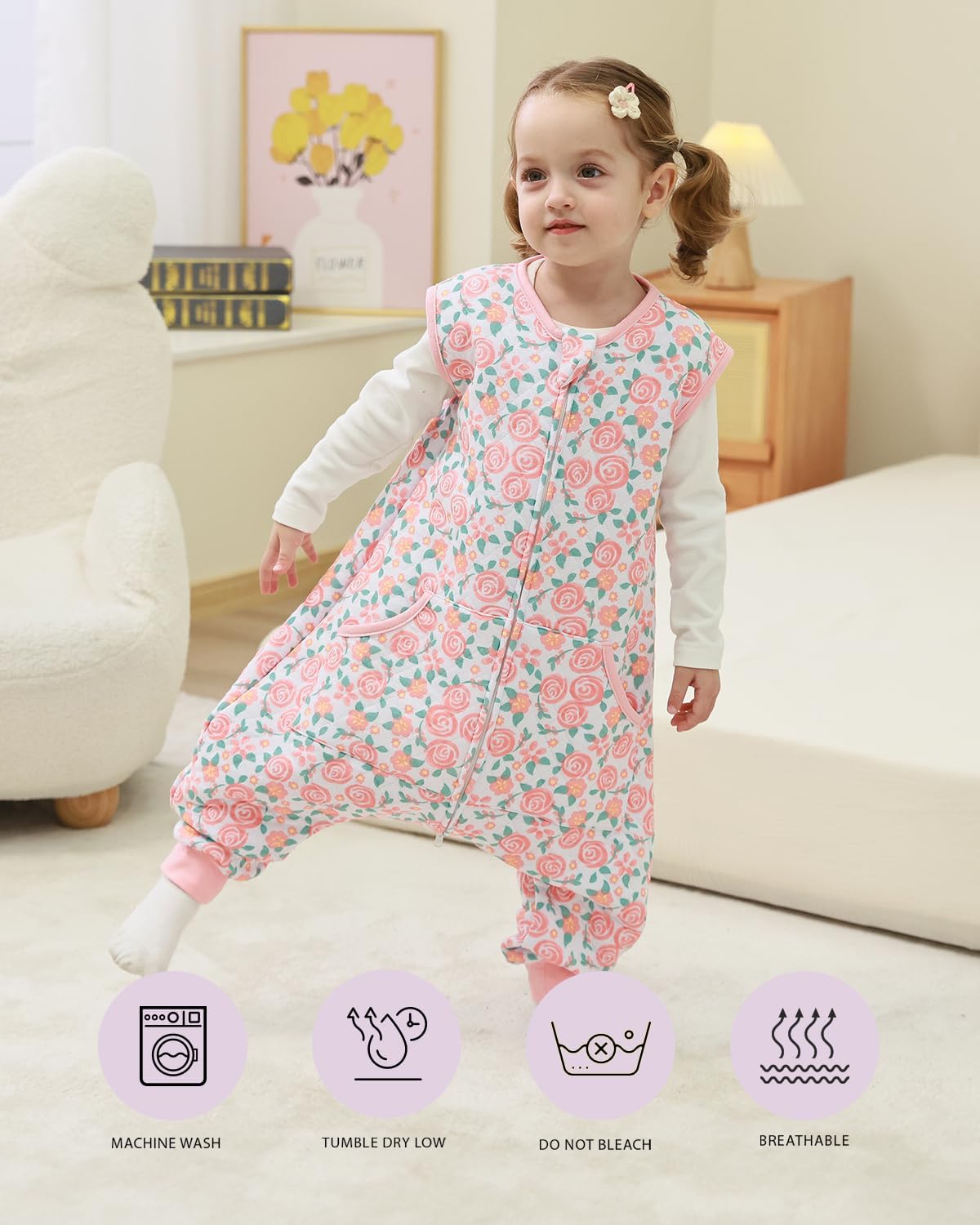 HOMEAL Toddler Sleep Sack with Leg, Sleep Sack with Feet, Baby Sleep Sack 12M-7T