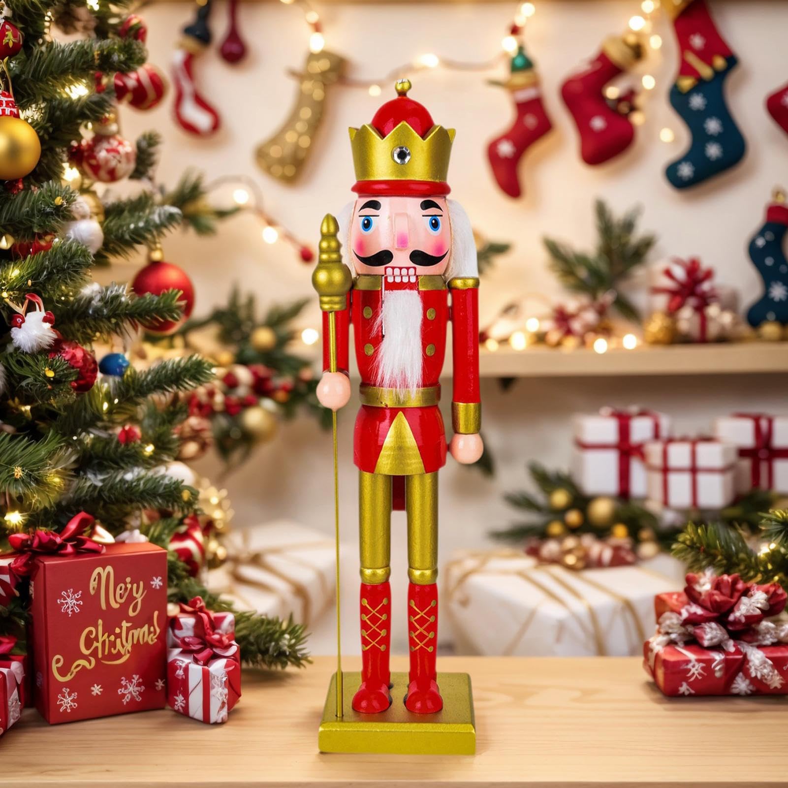 Figuras De Soldados Navideños Cascanueces De Madera Figurines Navidad | Centros De Mesa Navideños Para Interior Exterior Salón Cocina