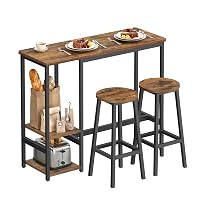 VASAGLE Tavolo con 2 Sgabelli da Cucina, Set da Pranzo