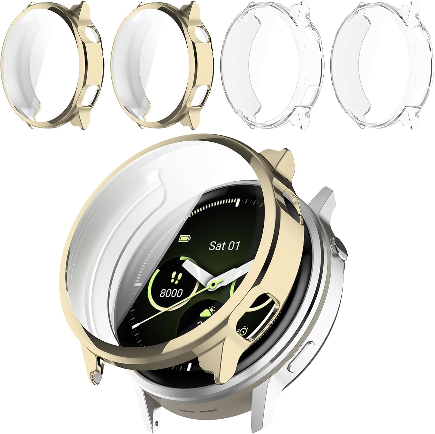 4 Pack for Garmin Venu 4 41mm Screen Protector Case, Soft TPU Bumper Full Coverage Protective Accessories