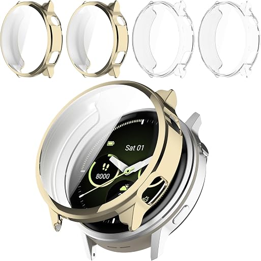 4 Pack for Garmin Venu 4 41mm Screen Protector Case, Soft TPU Bumper Full Coverage Protective Accessories
