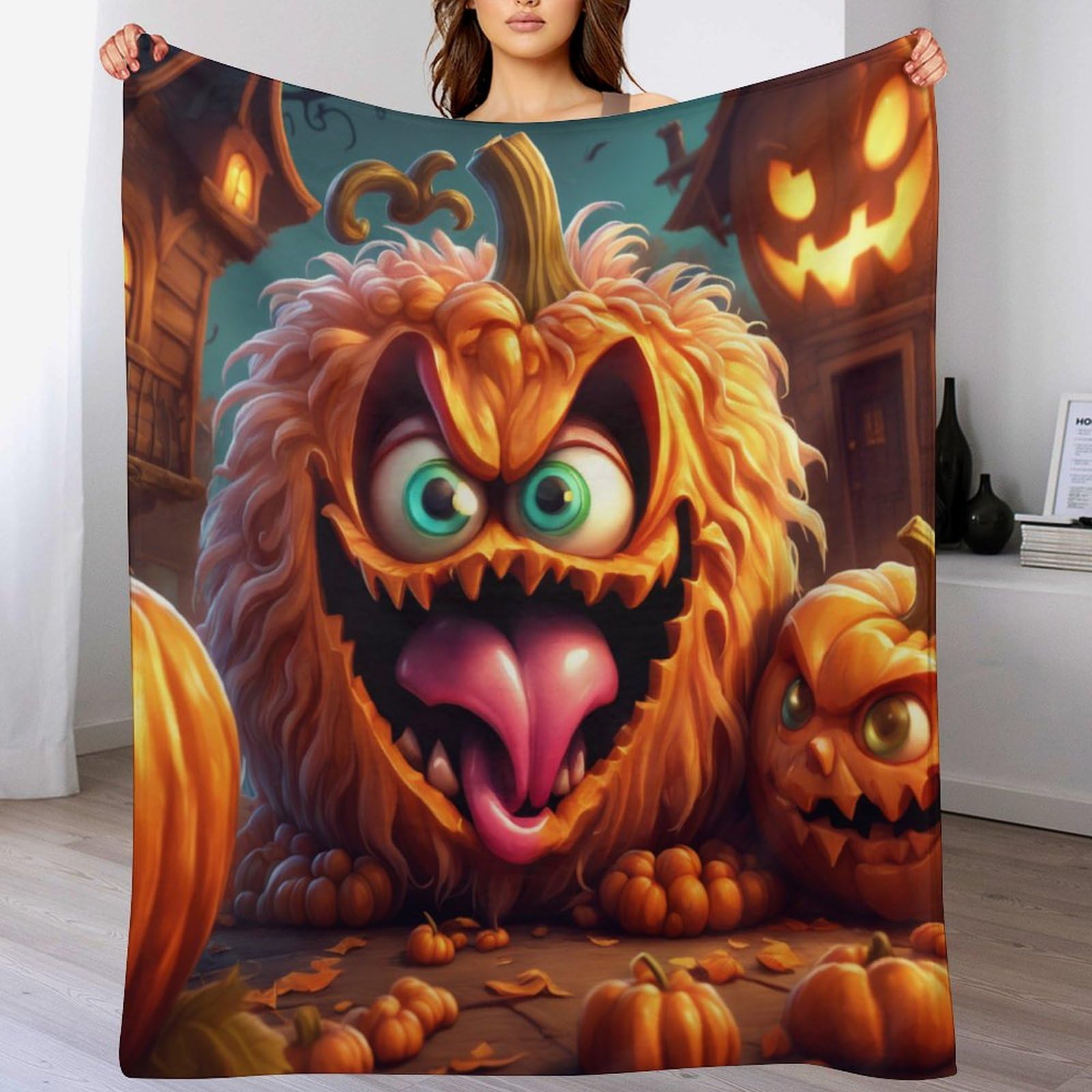 Manta de forro polar reversible de Halloween el regalo ideal para niños y adultos